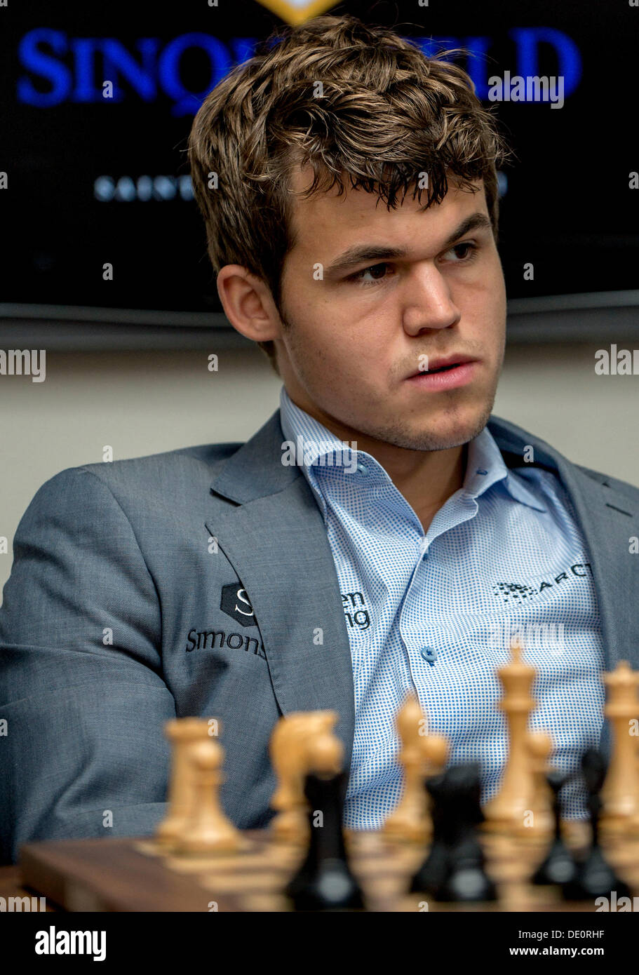 Magnus Carlsen, Norwegian chess Grandmaster and current World Champion and  number one, at the World Chess Championship in London Stock Photo - Alamy