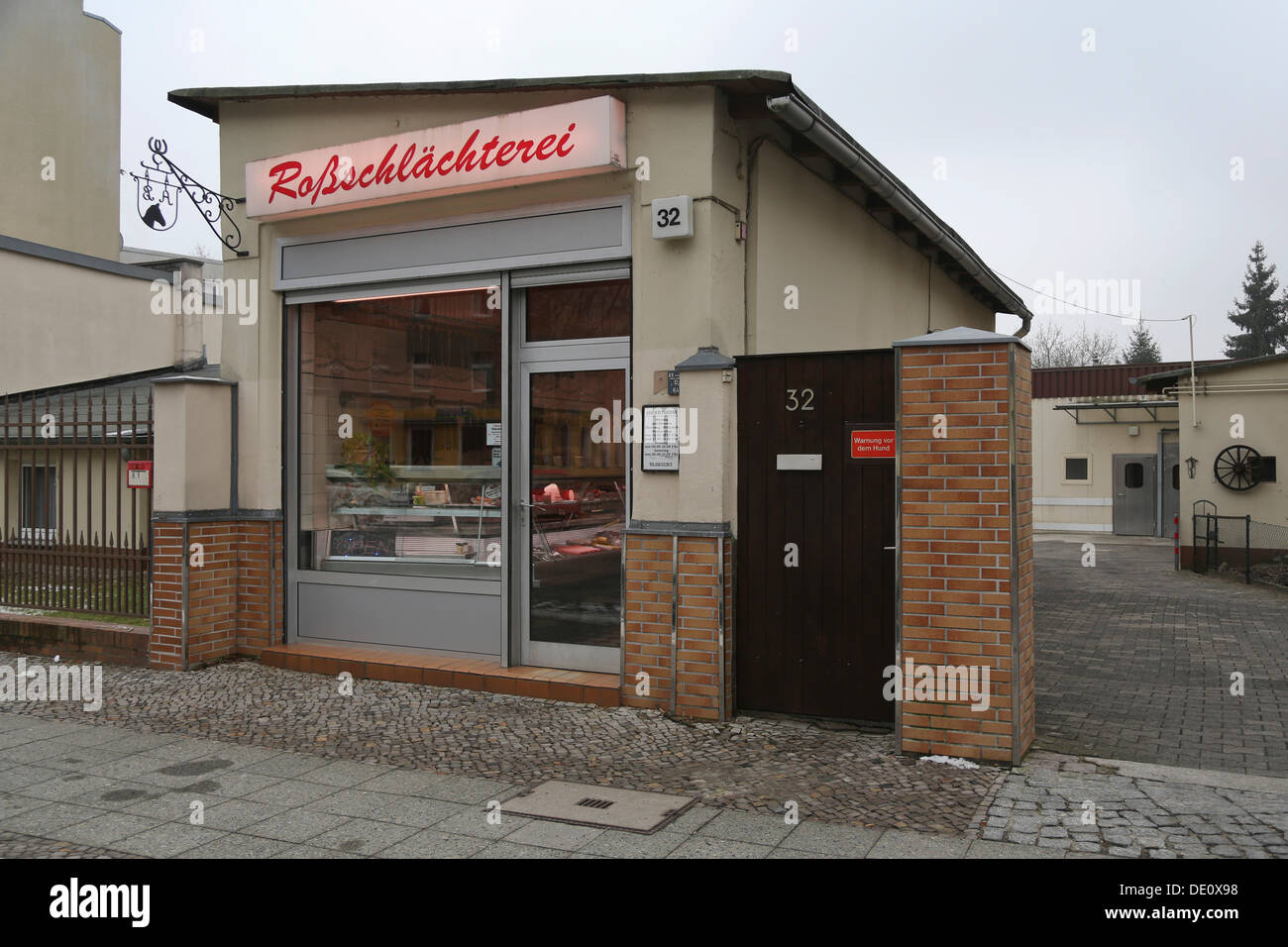 Rossschlaechterei Bredel, a family business, Berlin's last horse butcher, since 1896 Stock Photo