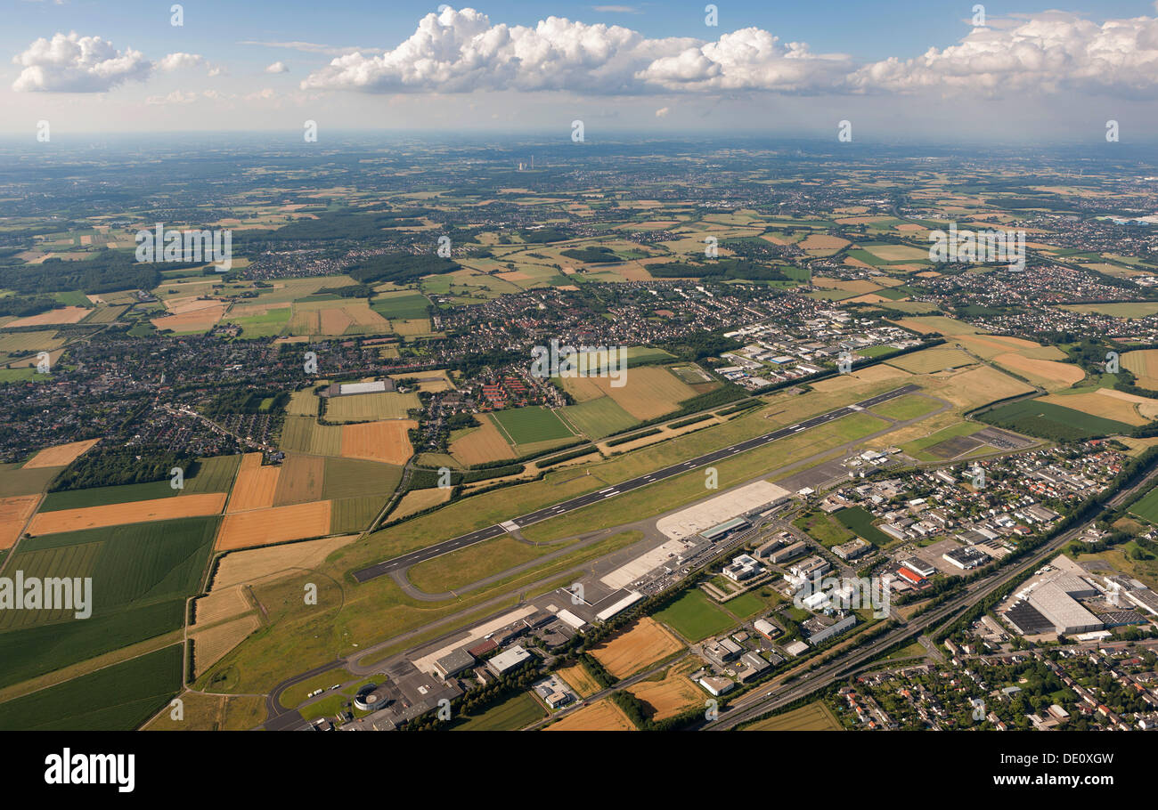 Aerial photo, Dortmund Airport EDLW, Holzwickede, Ruhr area, North Rhine-Westphalia Stock Photo