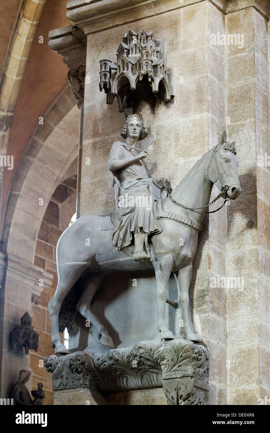 Bamberg horseman, sculpture at Bamberg Cathedral, Bamberg, Upper Franconia, Bavaria Stock Photo