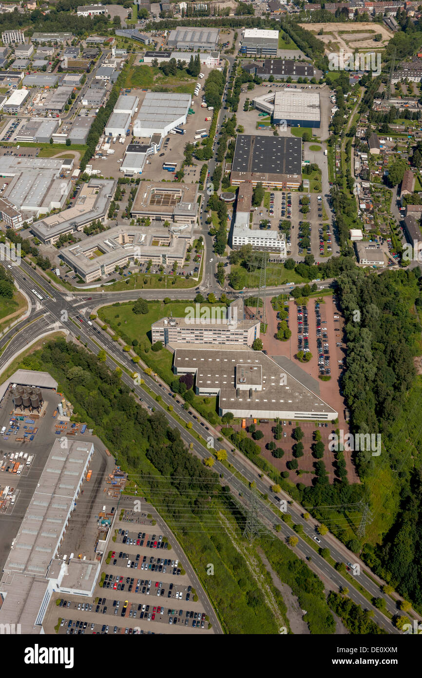 Aerial view, Thurmfeld, Nordviertel Industrial Park, Sutter, Essen, Ruhr area, North Rhine-Westphalia Stock Photo