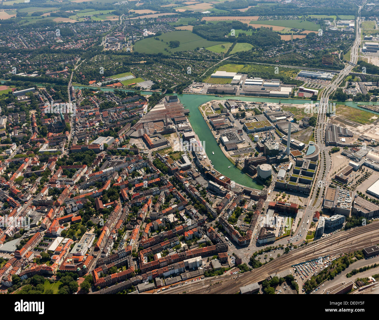 Aerial view, Muenster, Muenster region, North Rhine-Westphalia Stock Photo