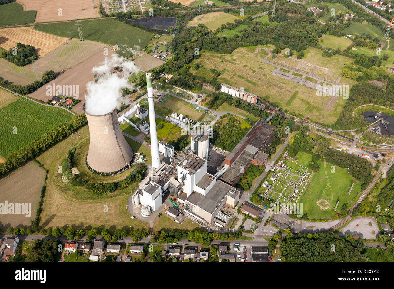 Aerial view, Brueninghausen power plant, coal power station, EON, Dortmund, Ruhr area, North Rhine-Westphalia Stock Photo