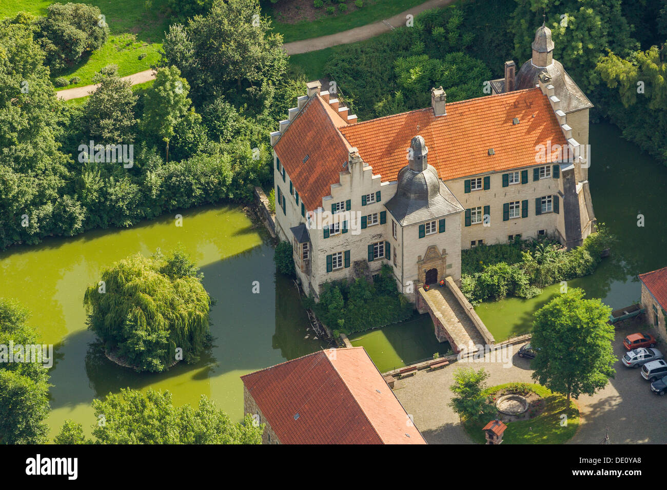 Aerial View Haus Dellwig Mansion A Local Museum Moated Castle