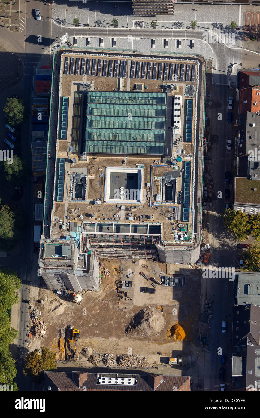 Aerial view, Hans-Sachs-Haus building, city hall, Gelsenkirchen, Ruhr area, North Rhine-Westphalia Stock Photo