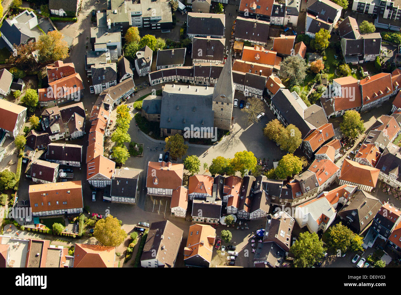 Aerial view, historic district of Hatting, St. Altstadtring