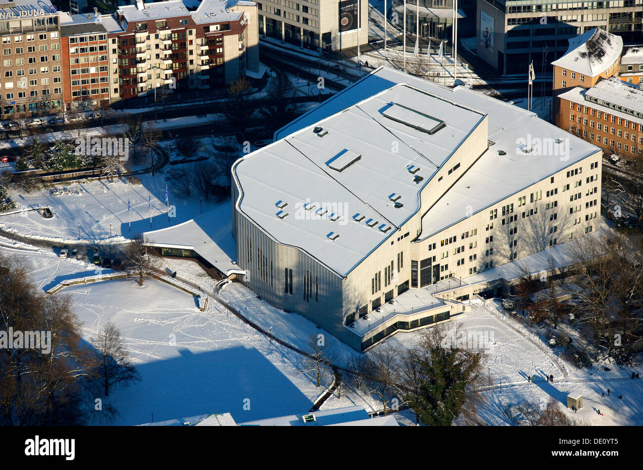 Aerial view, Aalto Theatre, Essen, North Rhine-Westphalia Stock Photo ...