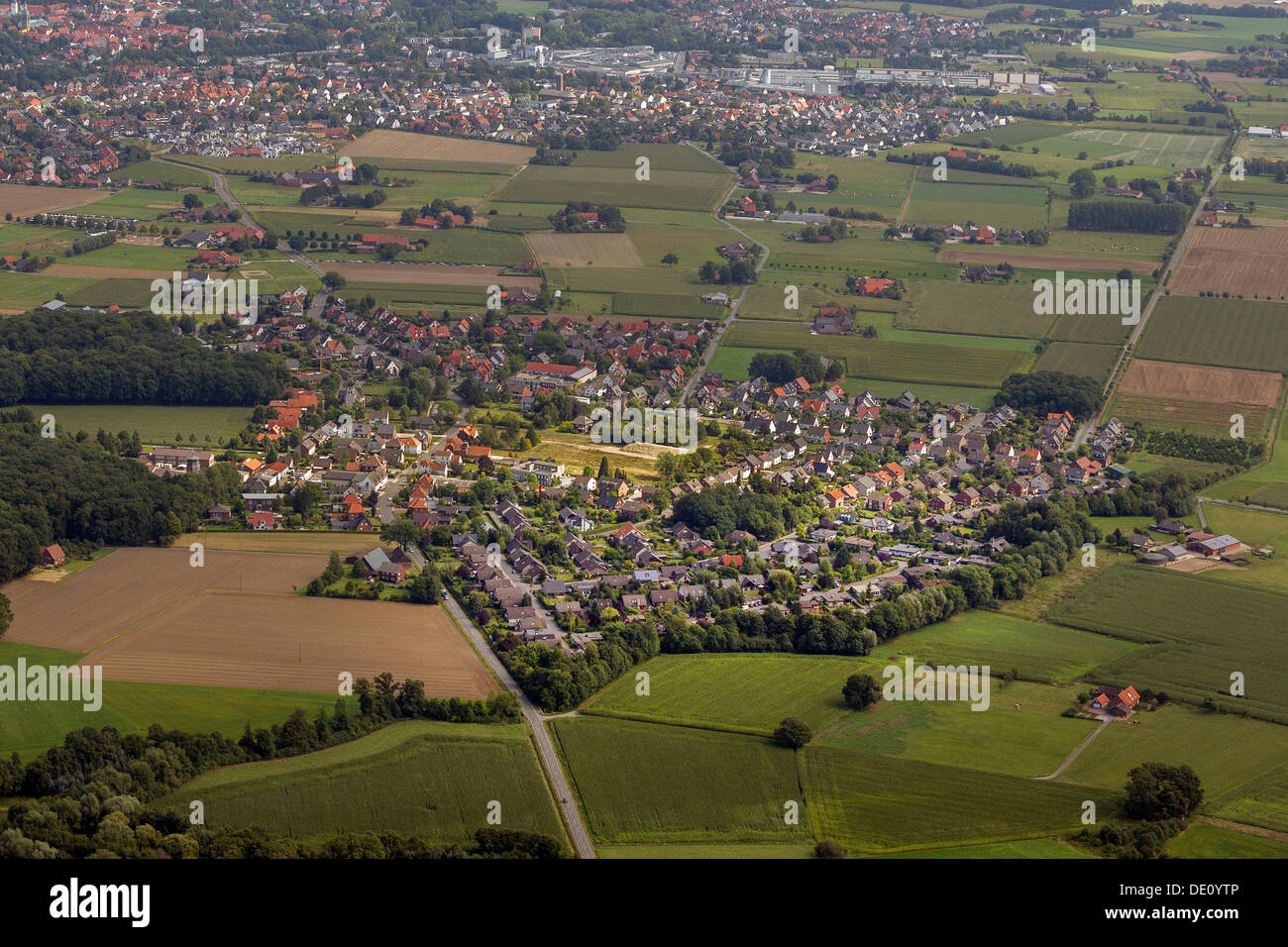Aerial, Sankt Vit, Rheda-Wiedenbrueck, North Rhine-Westphalia Stock Photo