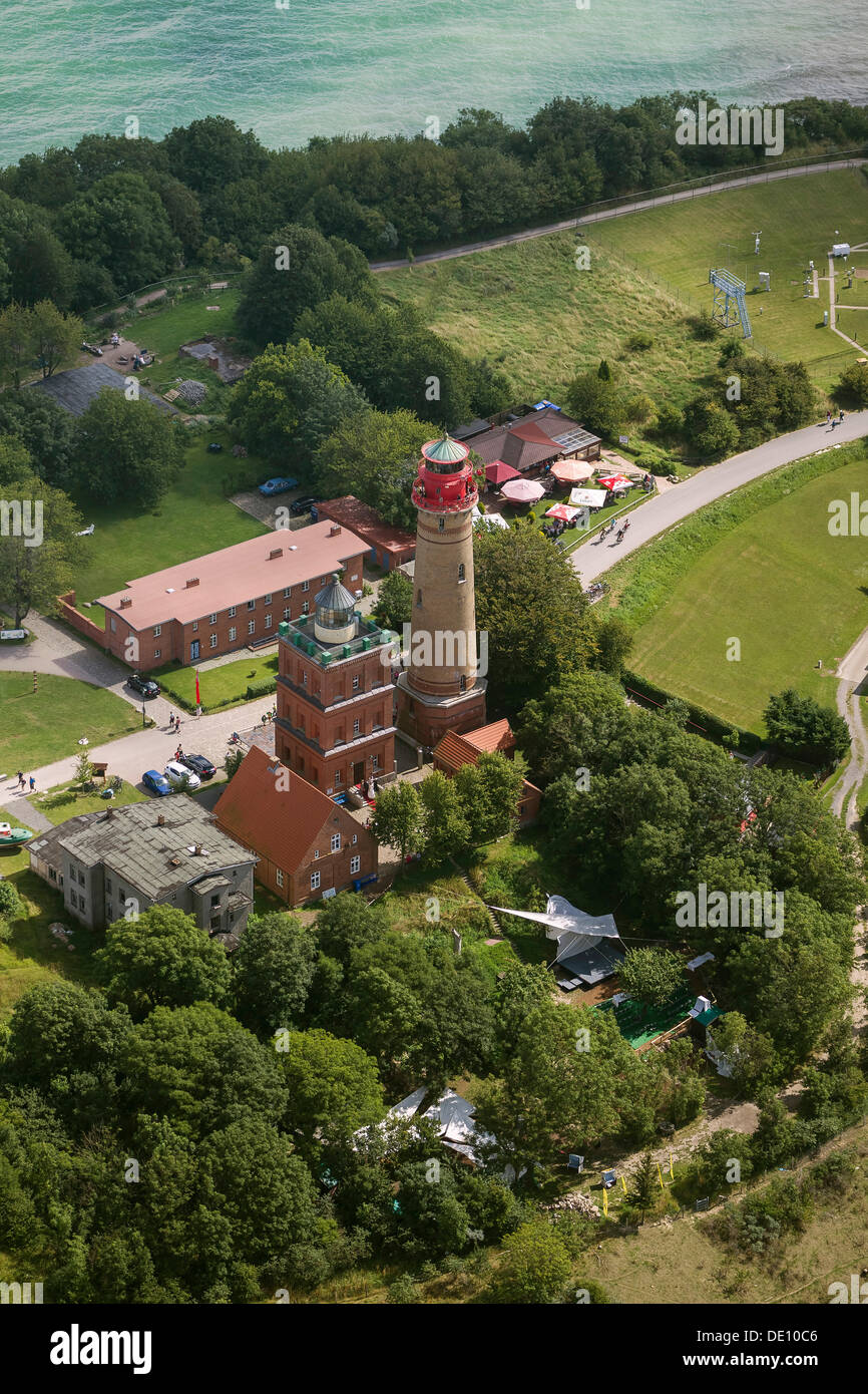 Aerial view, Cape Arkona, Lighthouse, Schinkelturm, Wittow, on the island of Ruegen Stock Photo