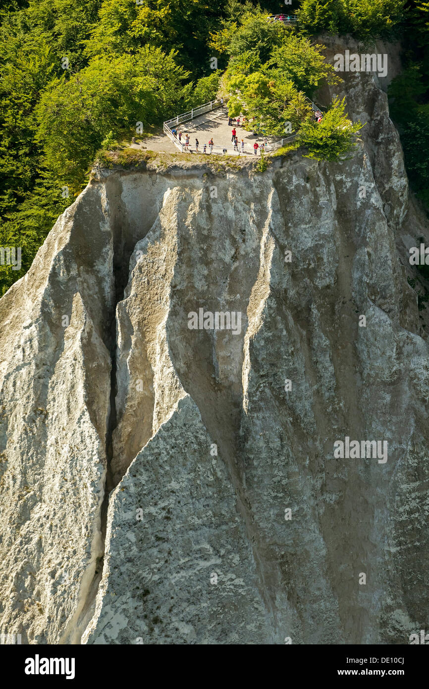 Aerial view, chalk cliffs, observation deck of Sassnitz on the island of Ruegen Stock Photo