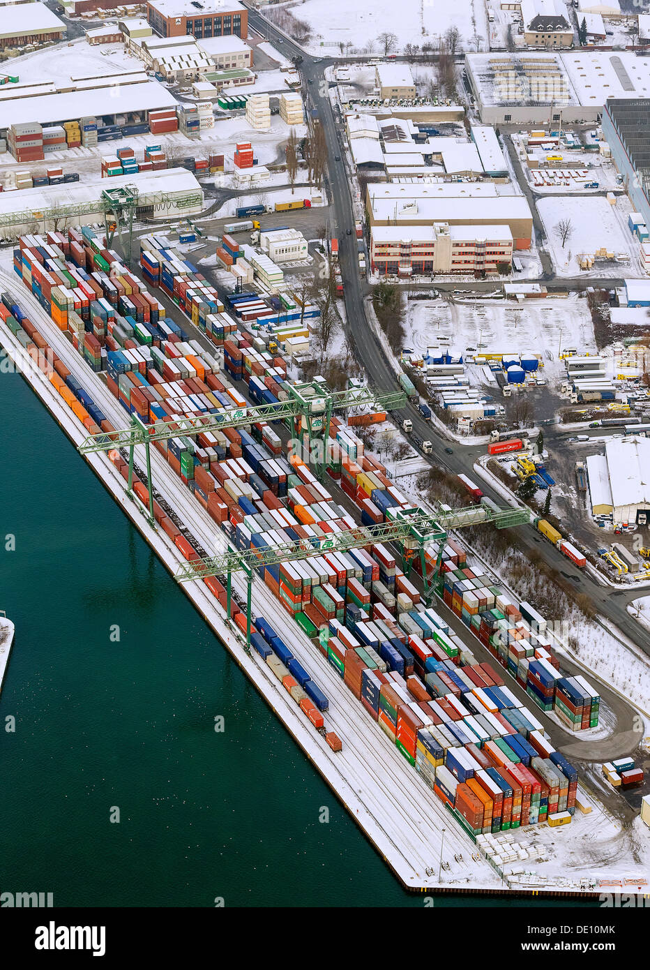 Aerial view, Container Terminal Dortmund Stock Photo
