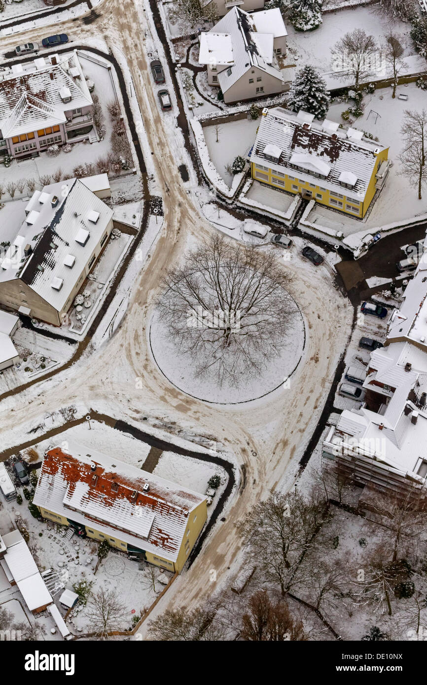 Aerial view, roundabout at Windthorststrasse Stock Photo