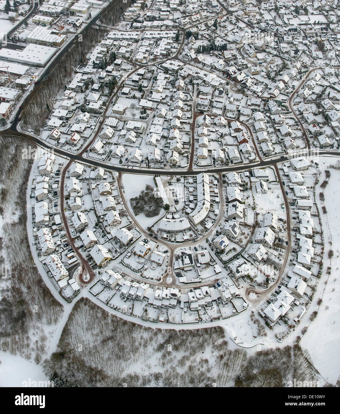 Aerial view, residential estate, Anton Schade Weg Stock Photo