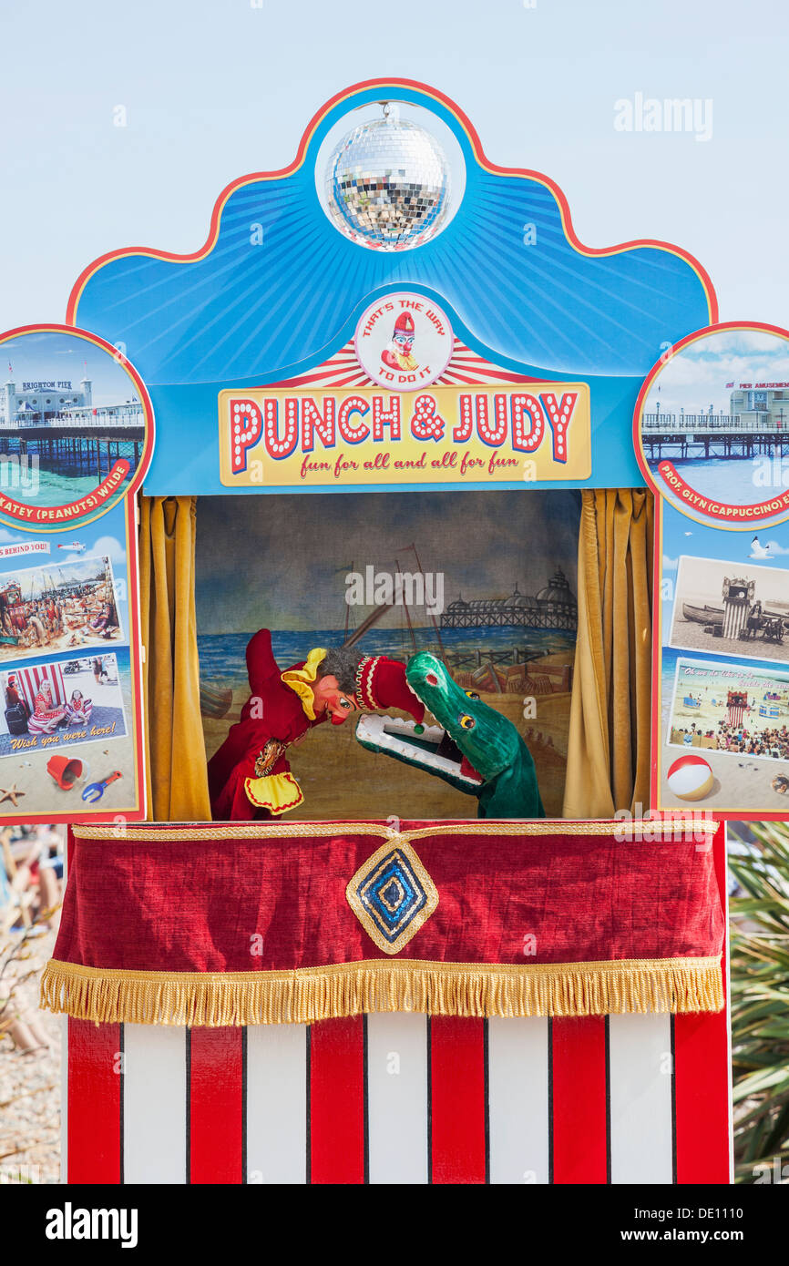 England, East Sussex, Brighton, Brighton Beach, Punch and Judy Show ...