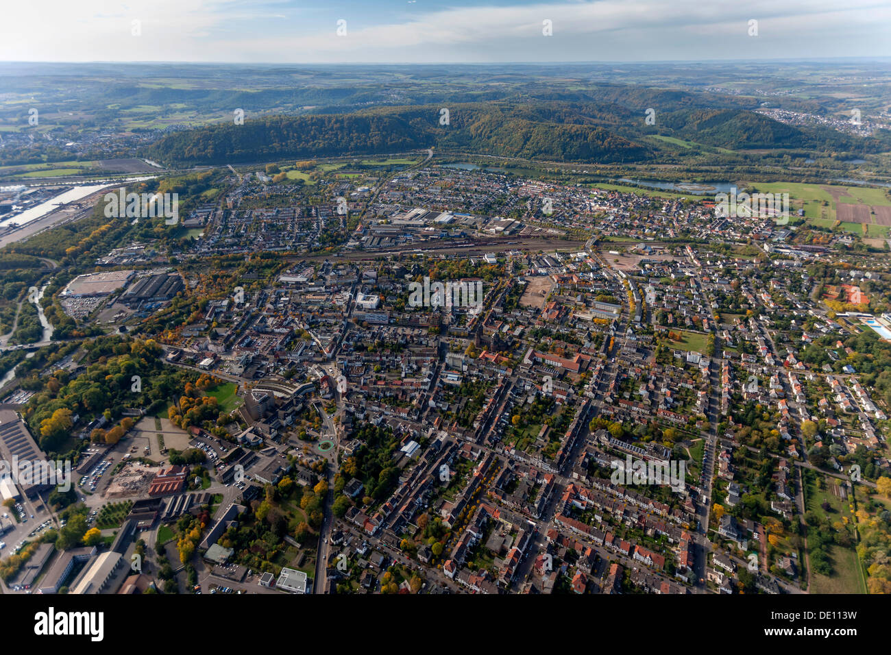 Aerial view, Dillingen Stock Photo