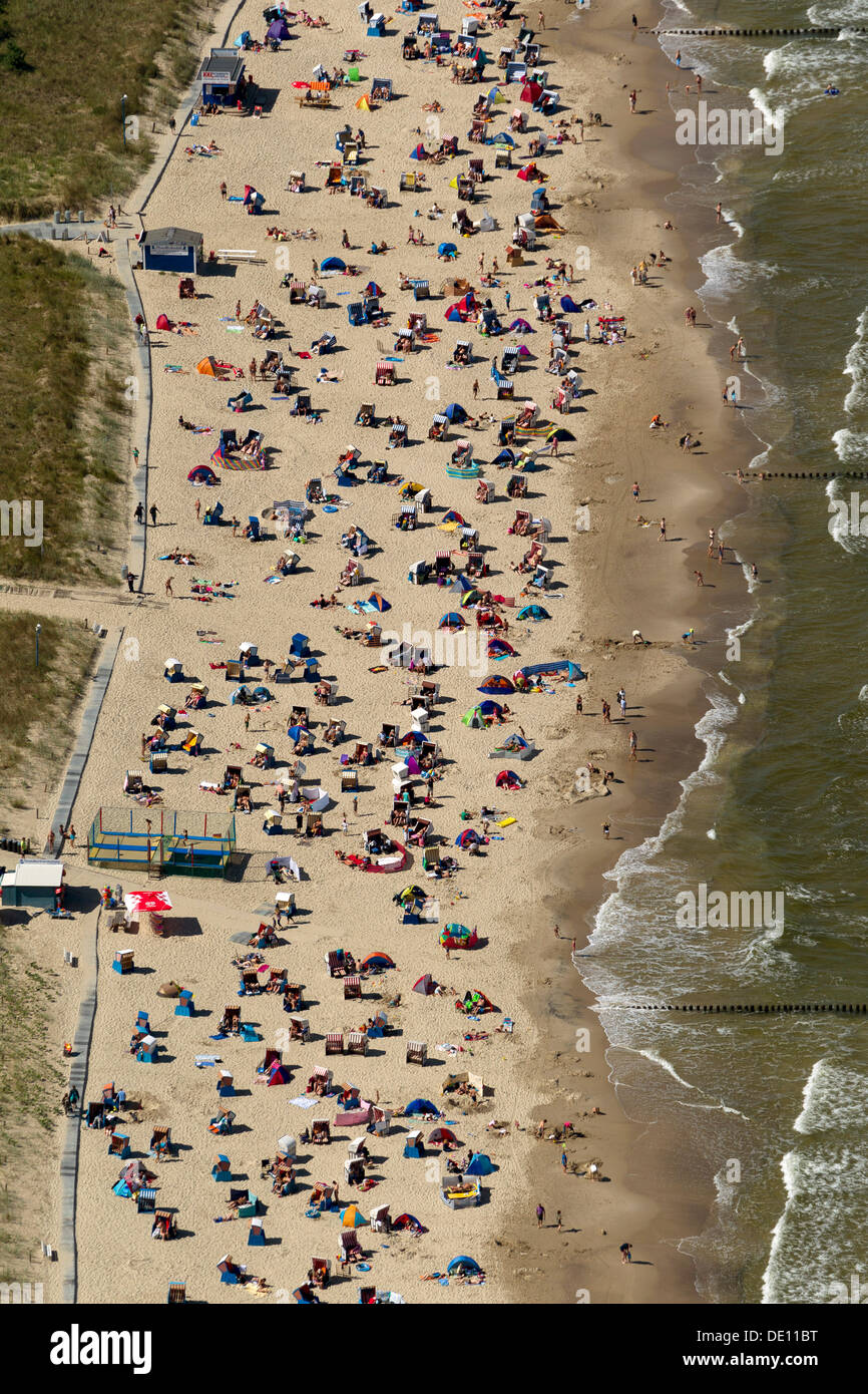 Aerial view, bathing beach Stock Photo - Alamy