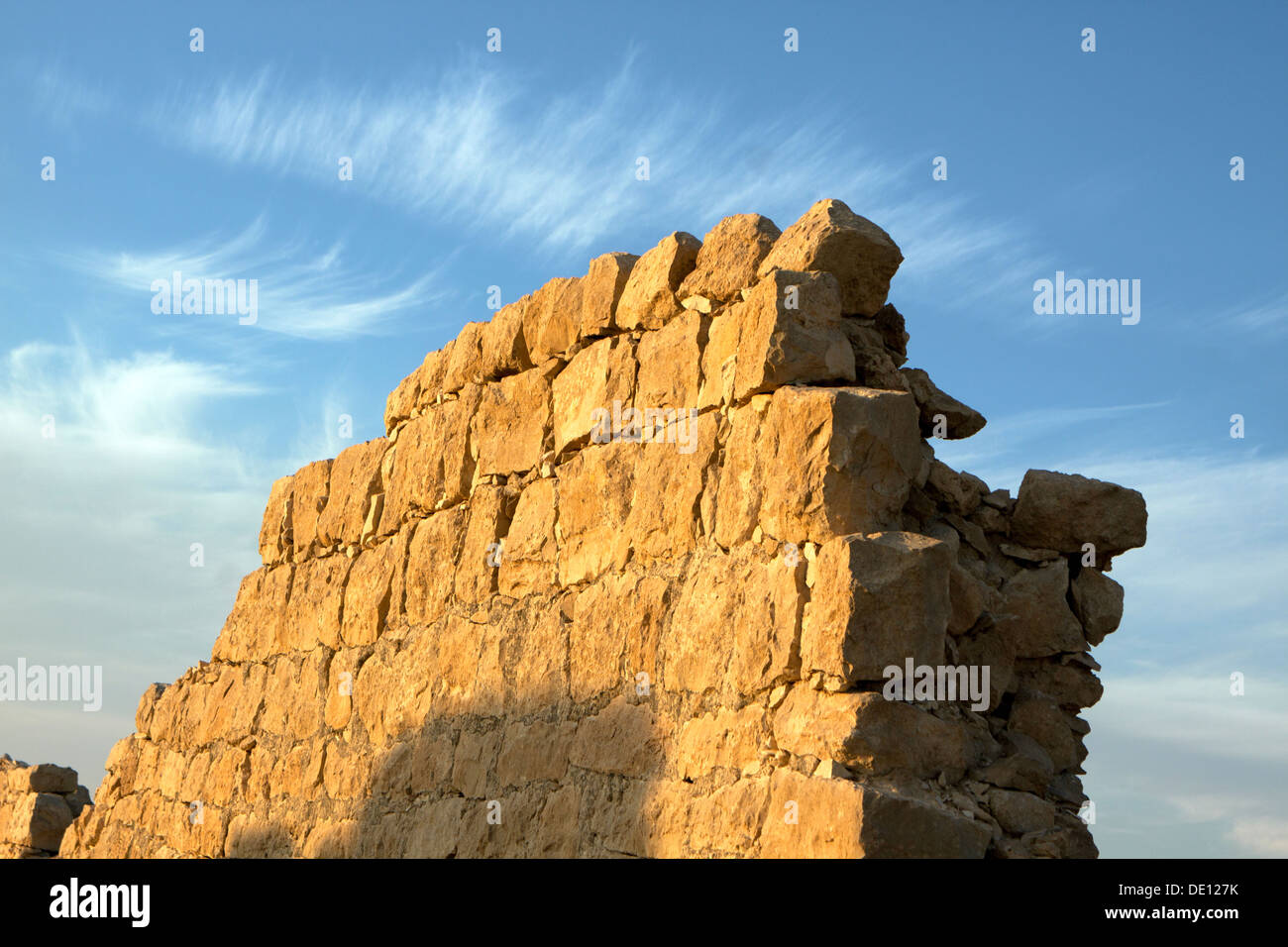 Israel, Northern Negev Mountain. Ruins of Shivta, built in the 1st century by the Nabateans. Stock Photo