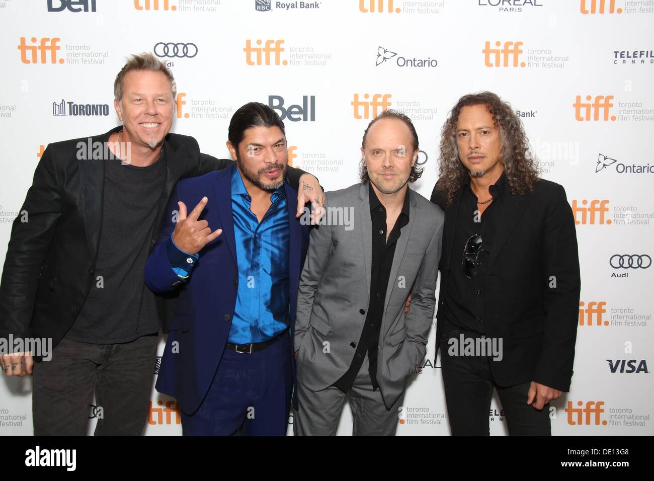 Toronto, Canada. 10th Sep, 2013. Musicians James Hetfield (lr), Robert