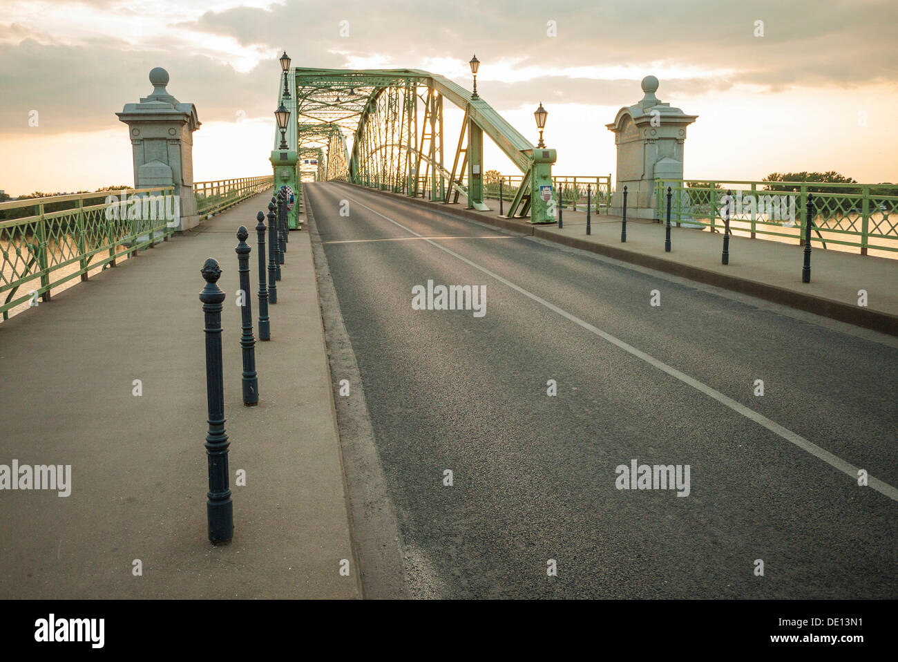 Maria Valeria bridge, bridge over the Danube between Esztergom, Estergom and Parkany, Sturovo, border bridge between Hungary and Stock Photo