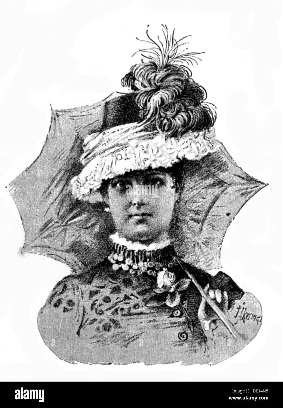 fashion, 19th century, hat with gold lace, New York, wood engraving, 1883, Additional-Rights-Clearences-Not Available Stock Photo