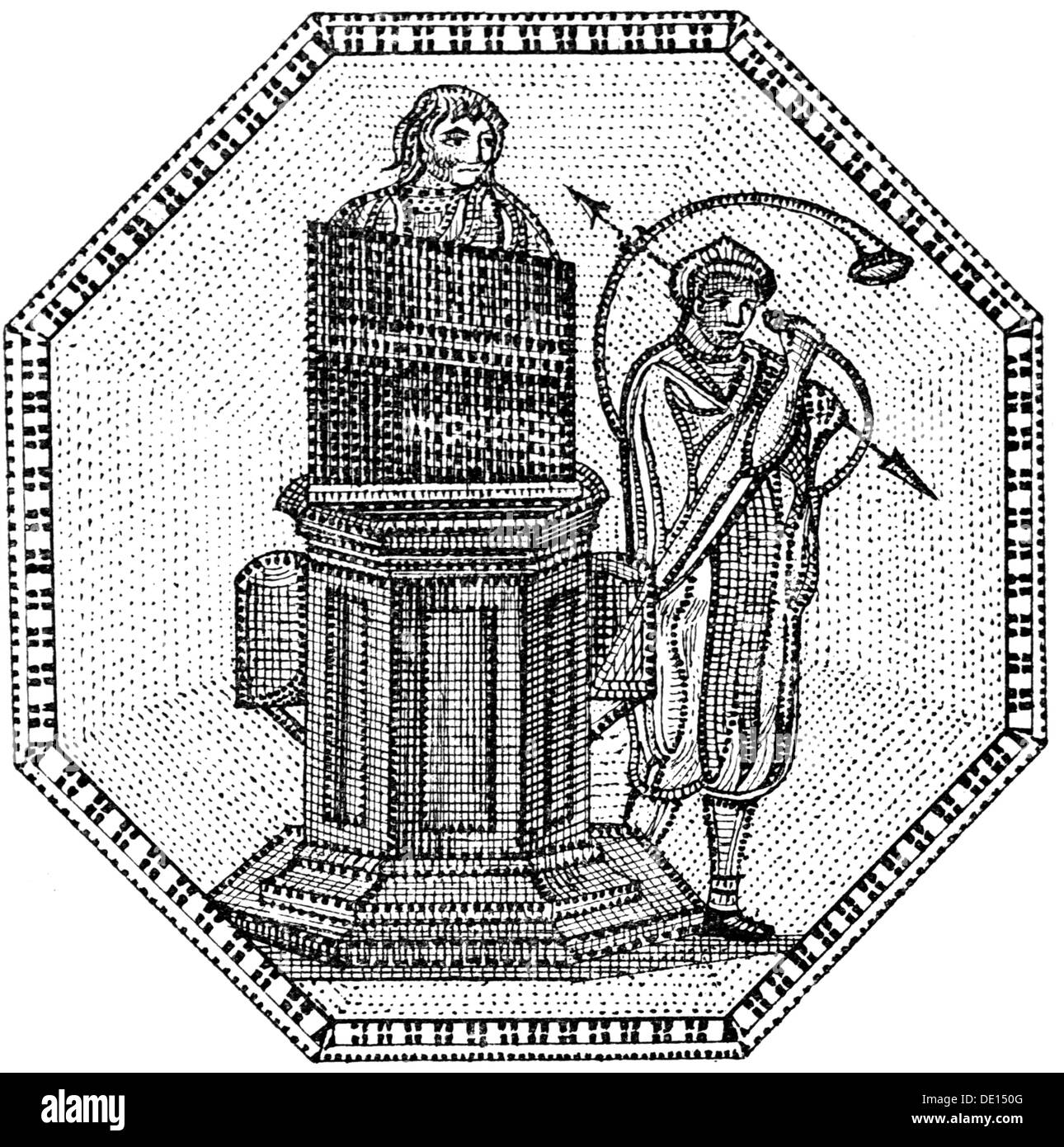 music,instruments,keyboard instrument,Roman water organ and musician with a Cornu,after mosaic,2nd / 3rd century,wood engraving,19th century,technics,hydraulics,hydraulic systems,keyboard instrument,musical instrument,musical instruments,aerophone,trump,trumpets,natural trumpet,wind instruments,wind instrument,water,water power,waterpower,hydropower,water powers,hydroelectricity,organ,organs,Hydraulis,Hydraulos,organ pipe,organ pipes,technology,technologies,ancient world,ancient times,Roman Empire,Roman,Romans,machine,mac,Additional-Rights-Clearences-Not Available Stock Photo
