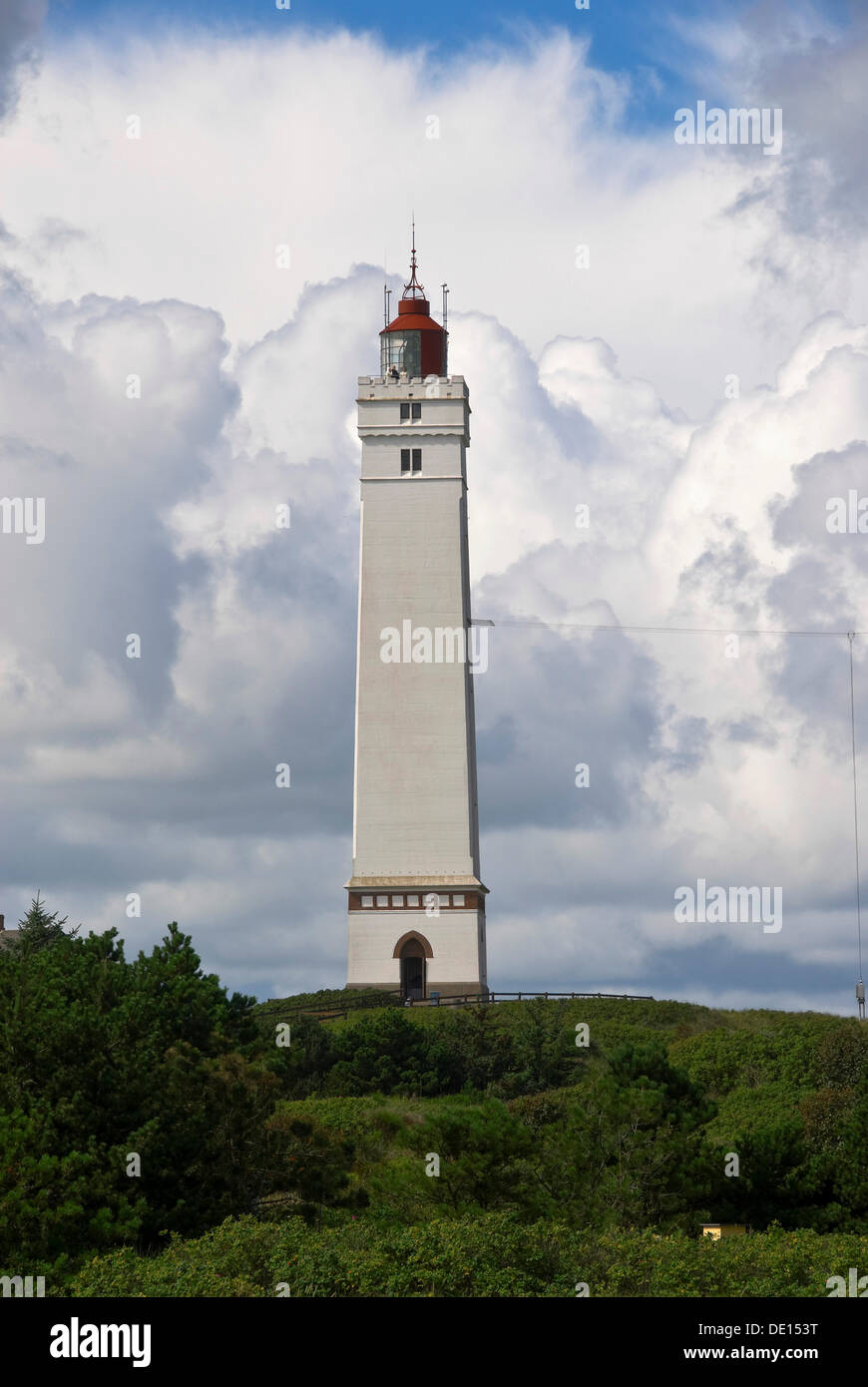 Lighthouse in Blavand, West Jutland, Denmark, Europe Stock Photo