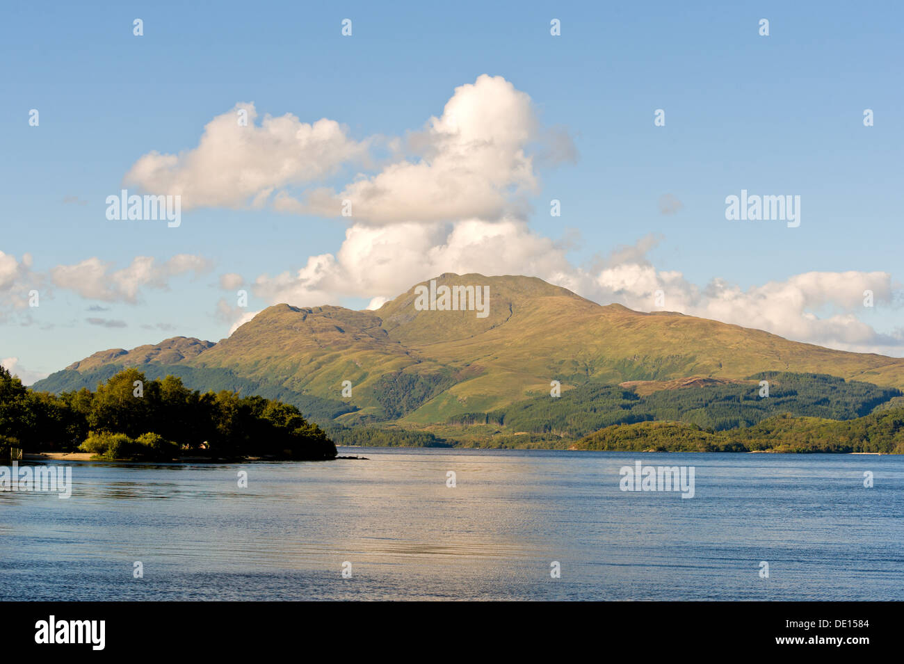 Ben Lomond viewed from the village of Luss by Loch Lomond, Scotland, uk. Stock Photo