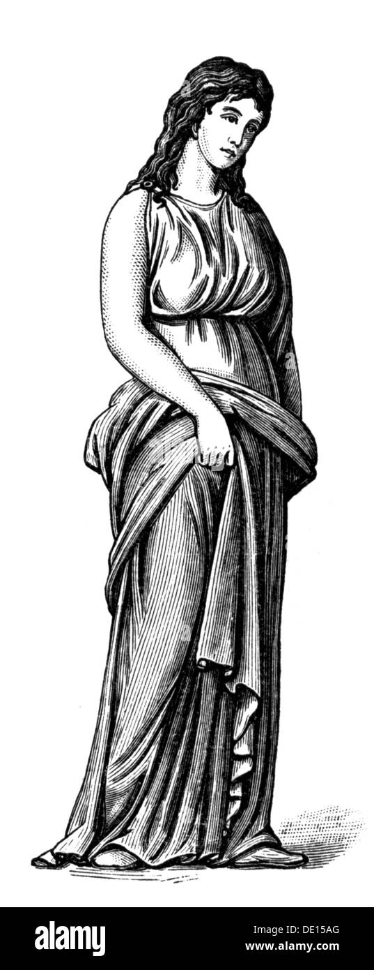 fashion, ancient world, Germania, women's clothing, circa 150 AD, wood engraving, 19th century, 2nd century, 19th century, graphic, graphics, Germanic, clothes, outfit, outfits, dress, dresses, full length, standing, ladies' fashion, women's clothing, fashion for women, ancient world, ancient times, historic, historical, woman, women, female, people, ancient world, Additional-Rights-Clearences-Not Available Stock Photo