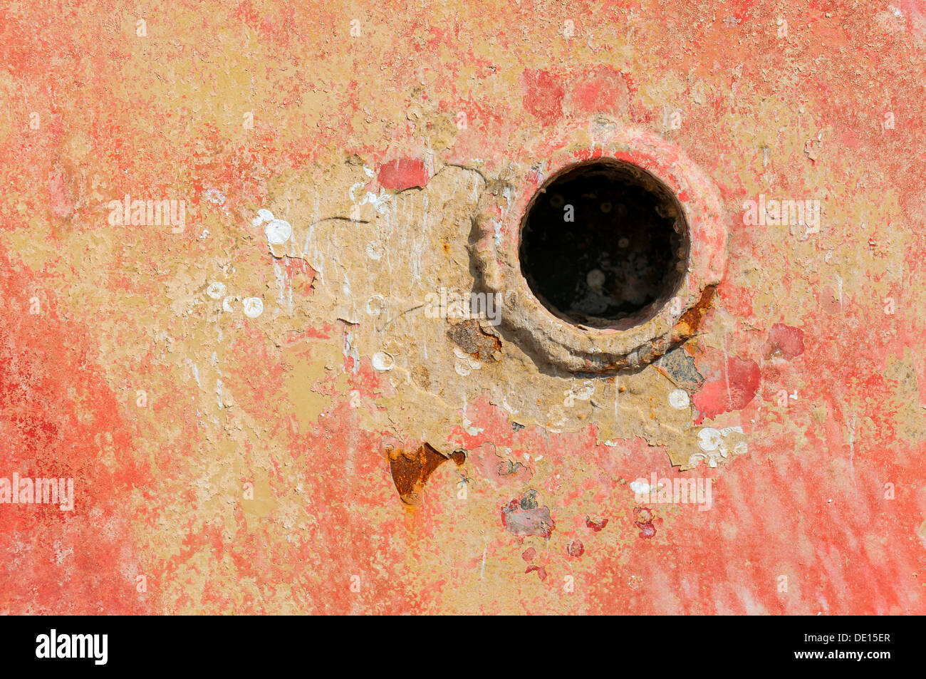 Plughole, paint coming off in flakes Stock Photo