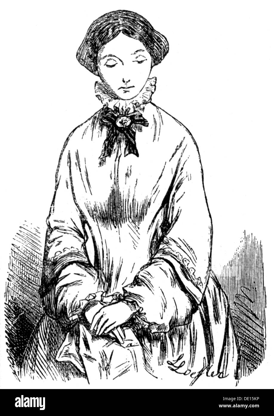 fashion, 19th century, 'Der gute Ton' (The Good Manners), drawing by Ludwig Löffler (1819 - 1876), 1860, Additional-Rights-Clearences-Not Available Stock Photo