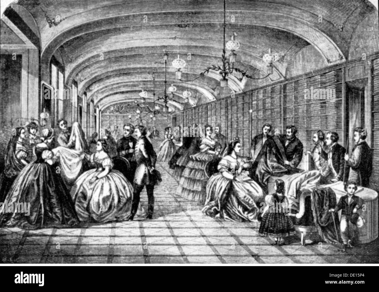 trade, shops, fashion boutique, wood engraving, circa 1860 Stock Photo