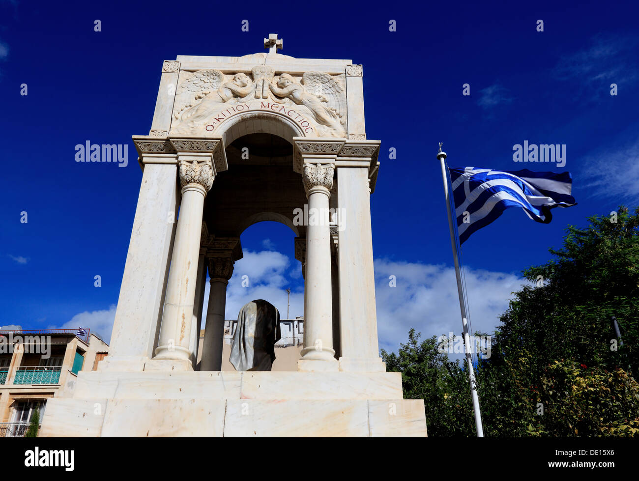 Cyprus, Ayia Napa, Ayia Napa, statue near the main church of Agia Panagia, in the east of the island Stock Photo