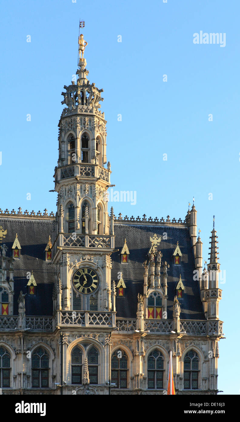 Gothic town hall by Hendrik van Pede, Grote Markt market square, Oudenaarde, West Flanders, Flanders, Belgium, Europe Stock Photo