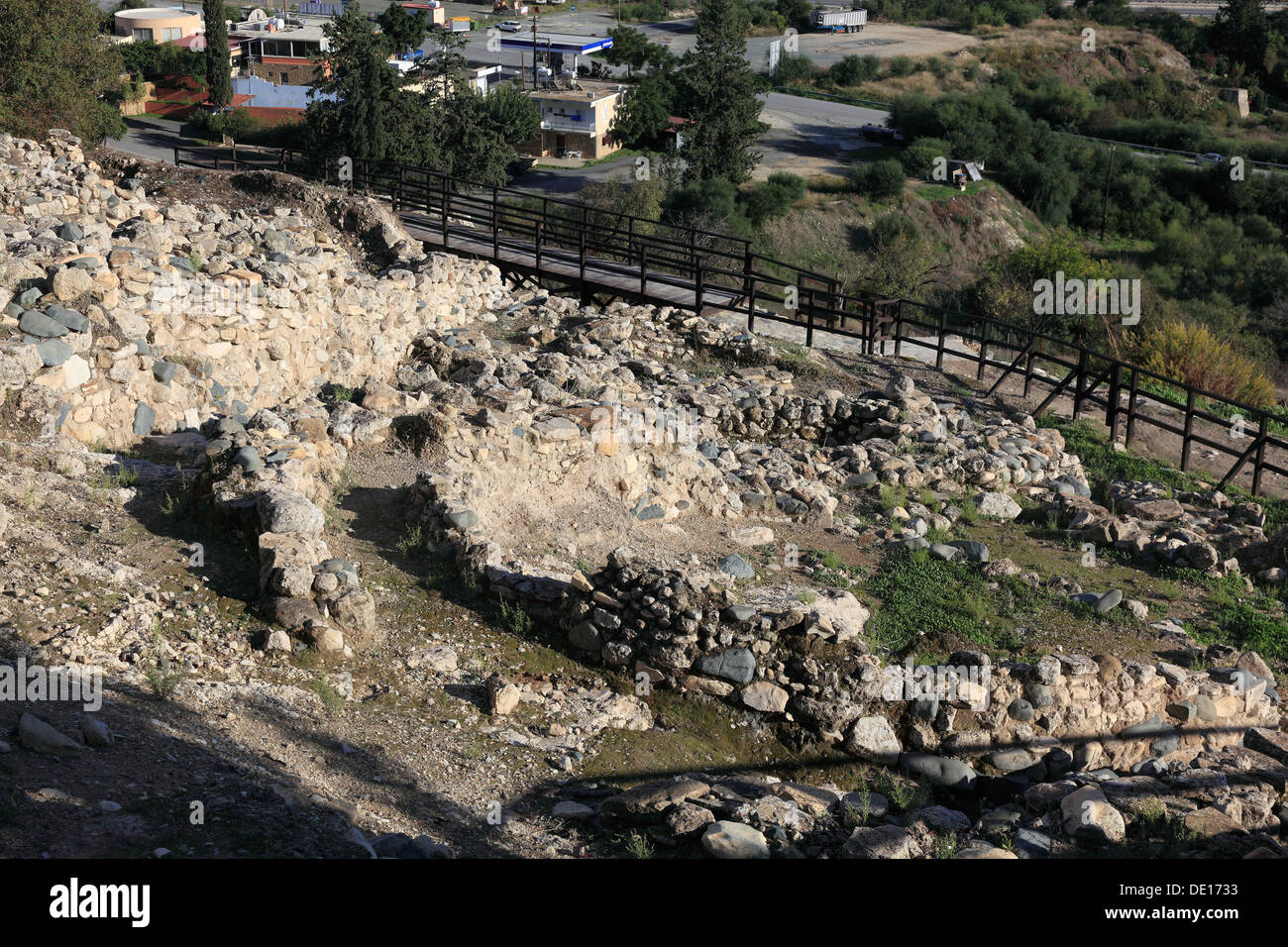 Cyprus, Chirokitia, also Khirokitia, Greek Choirokoitia, is an archaeological site on the Mediterranean island of Cyprus in Larn Stock Photo