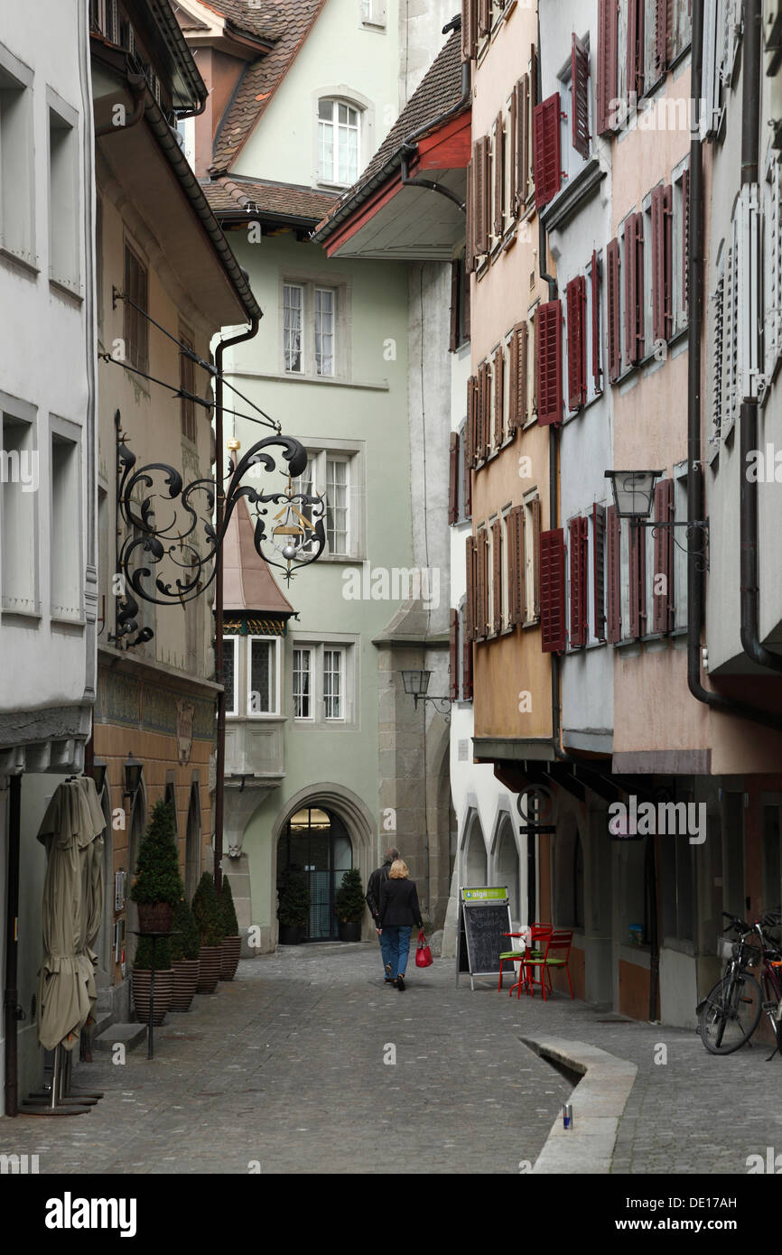 Row of houses in the historic district, Upper historic district, Zug