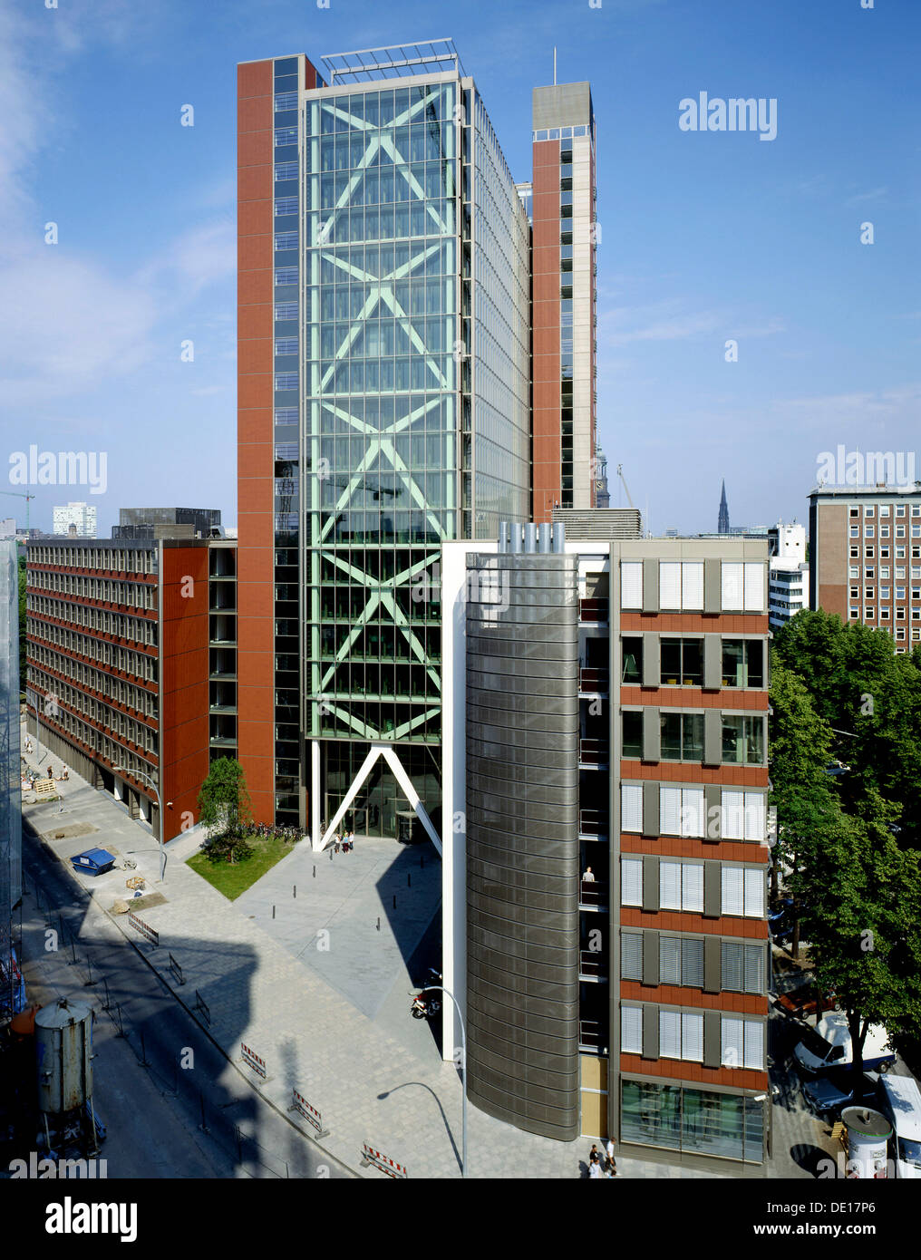 Germany Hamburg Office Buildings Glass Facade Stock Photos