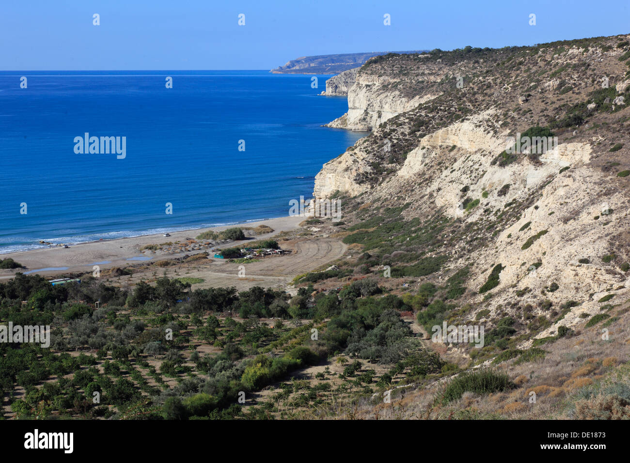 Cyprus, overlooking the beach of Kouriun, curium Stock Photo