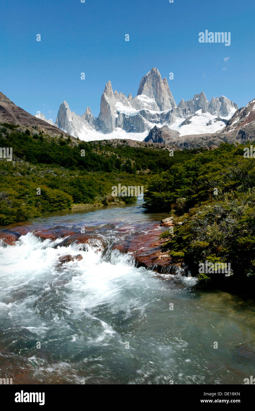 Monte Fitz Roy, near El Chalten, Cordillera, Los Glaciares National Park, UNESCO World Heritage Site, Santa Cruz province Stock Photo