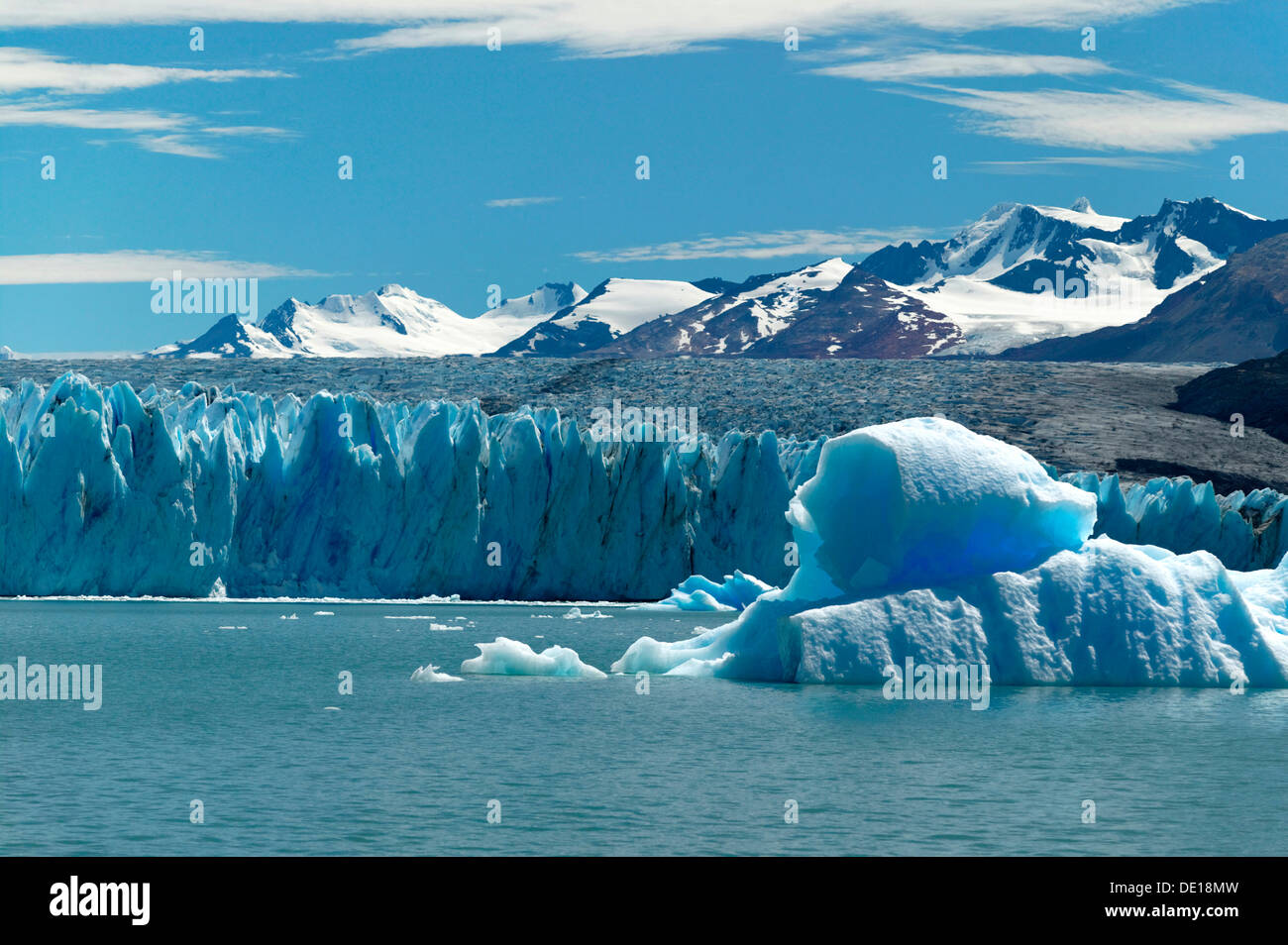 Upsala Glacier, Lago Argentino, Los Glaciares National Park, UNESCO World Heritage Site, Cordillera, Santa Cruz province Stock Photo