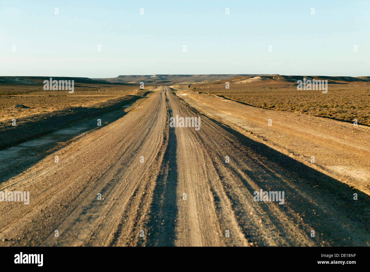 Dirt road, Santa Cruz province, Patagonia, Argentina, South America Stock Photo