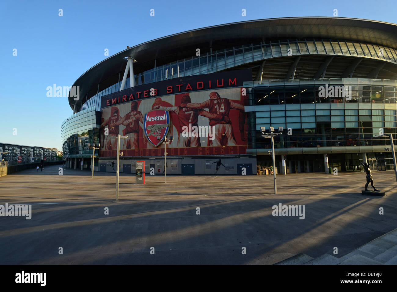 Emirates stadium at Arsenal in the evening Stock Photo