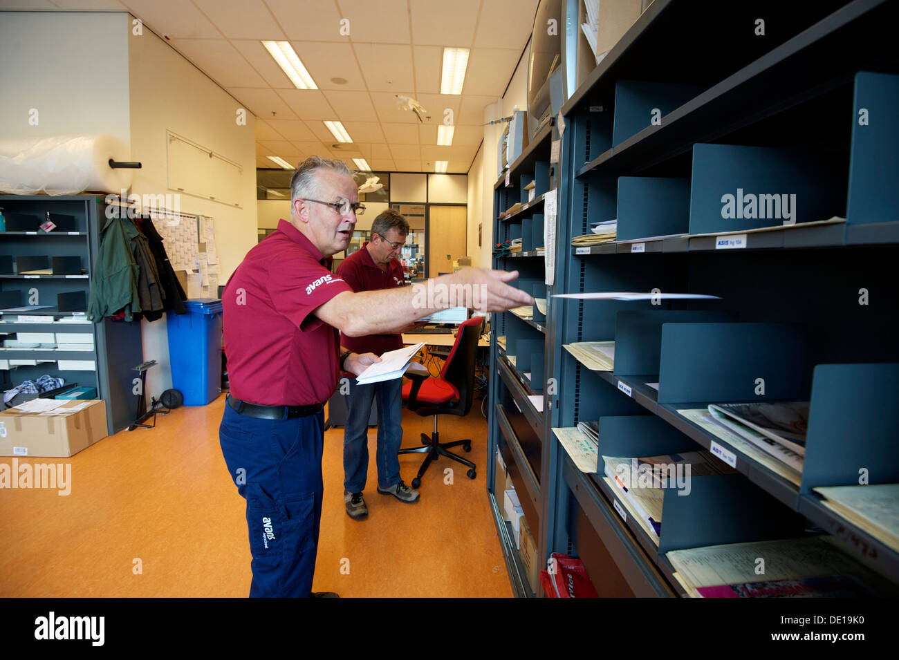 Holland-Breda. 21-06-12. Mailman at a school. Photo: Gerrit de Heus Stock Photo