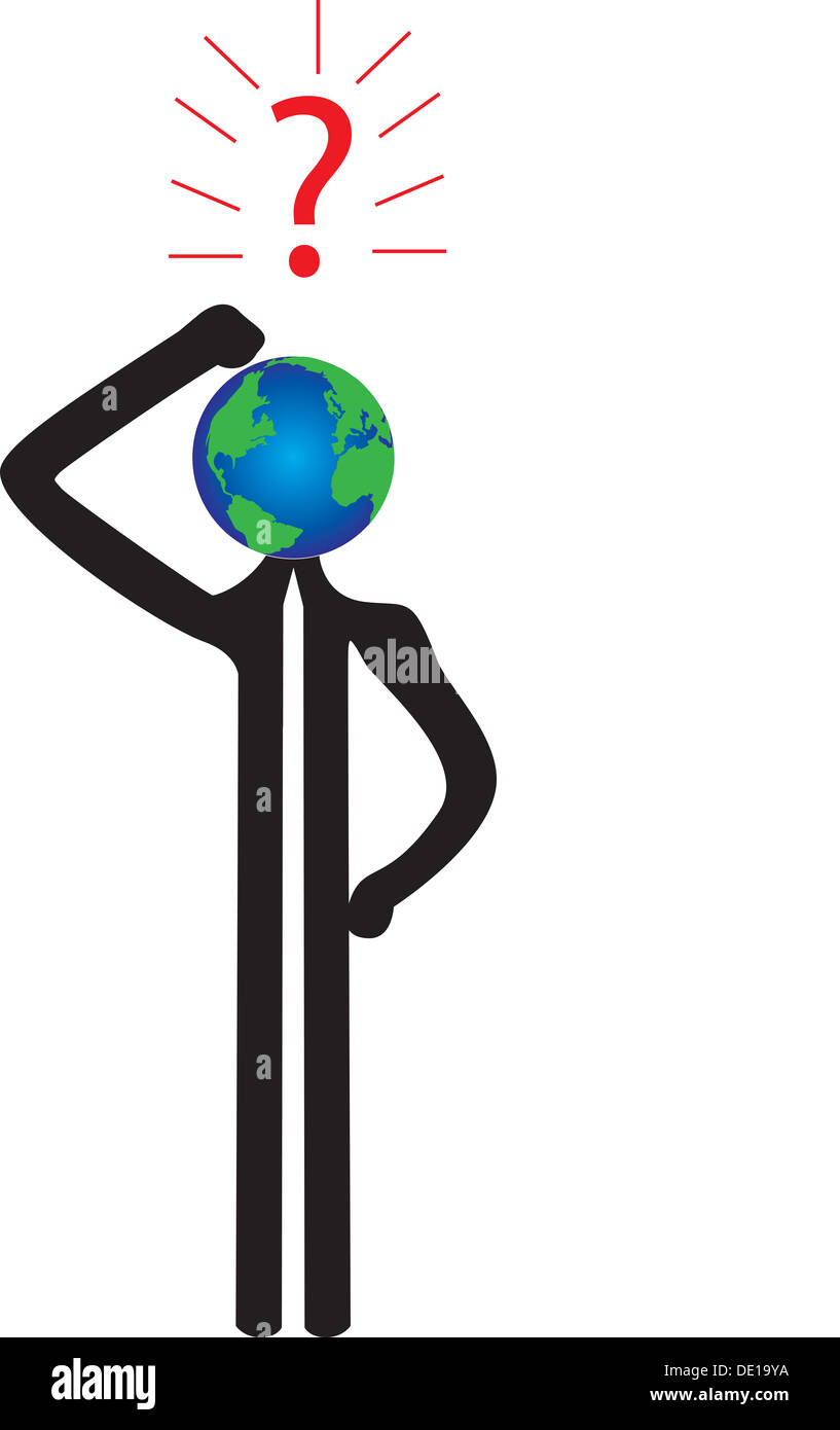Man thinking about the world stock photo alamy