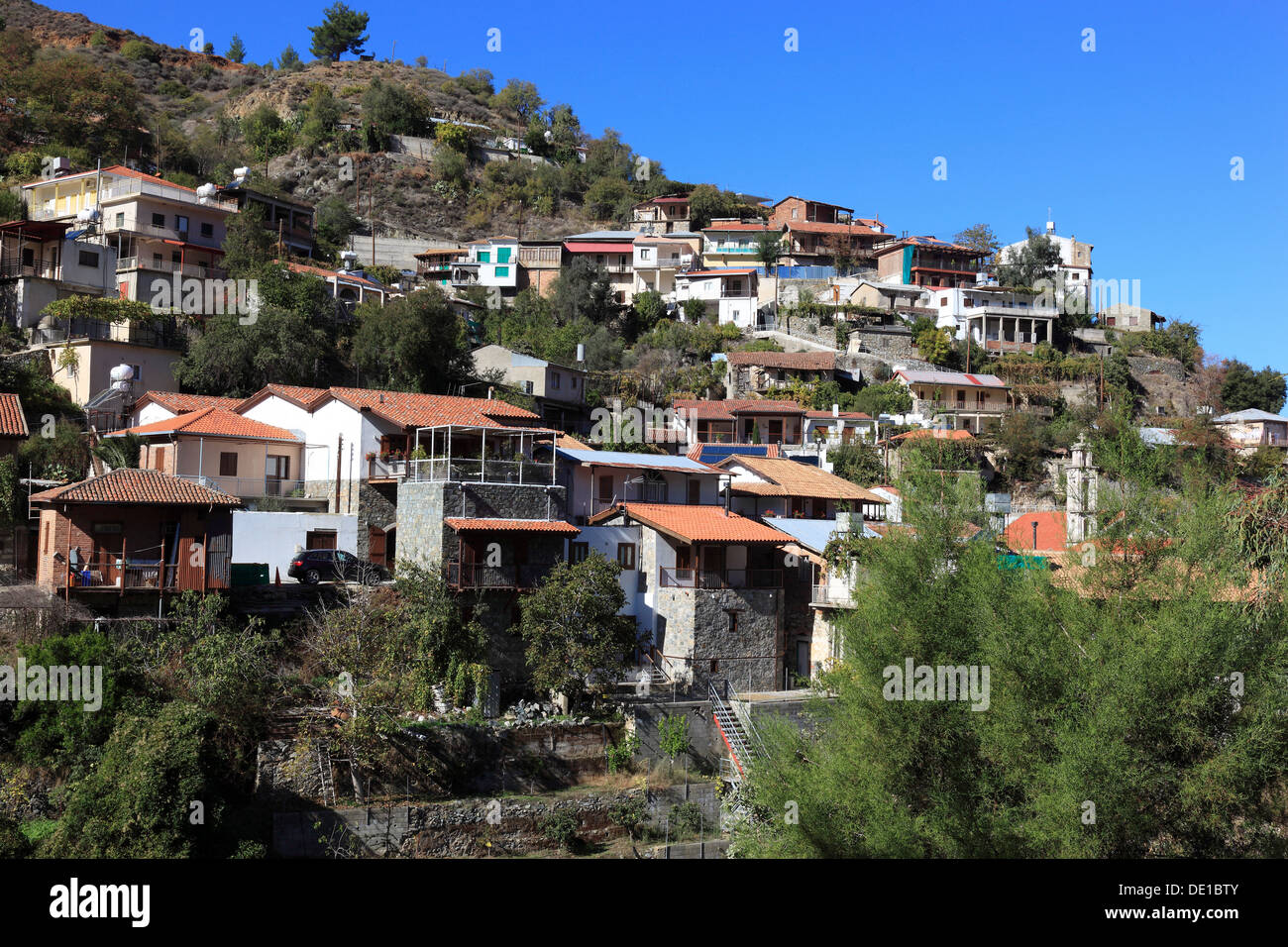 Cyprus, Troodos Mountains in Cyprus mountain village Kalopanagiotis Stock Photo