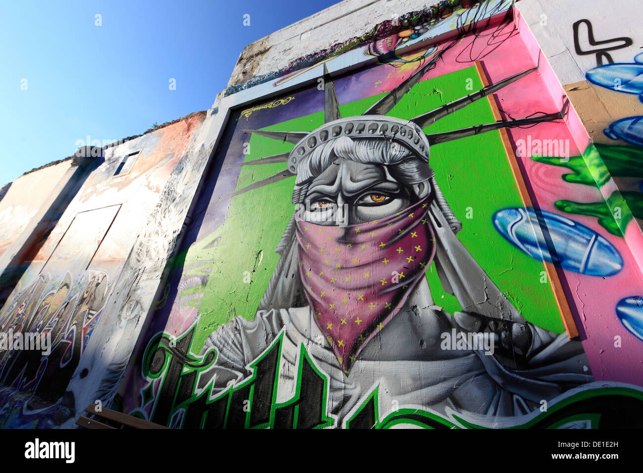 Cyprus, Limassol, Lemesos, houses with graffiti in the old town Stock Photo