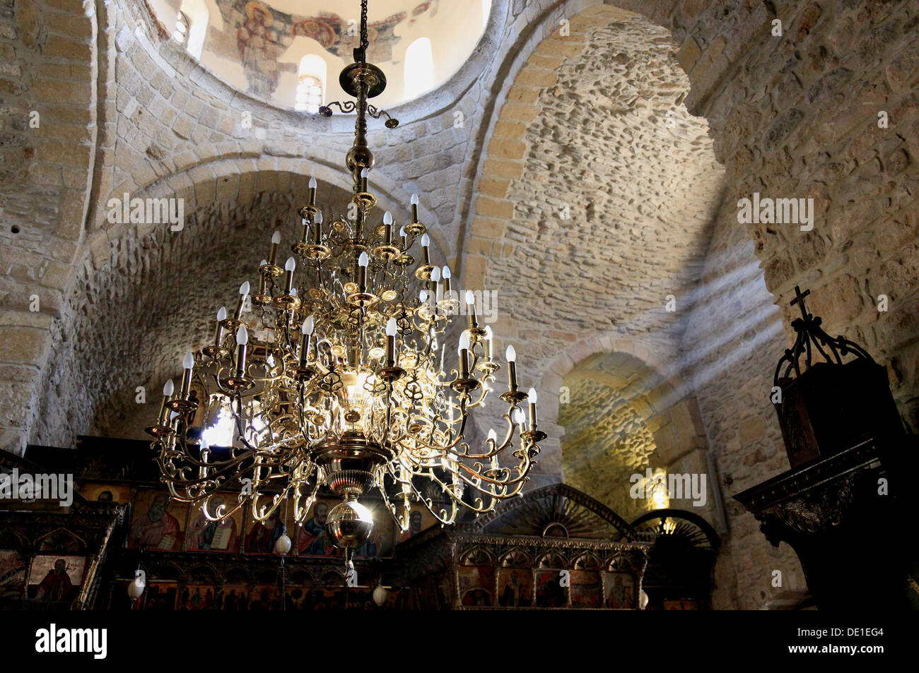 Cyprus, Kiti place, Byzantine church of Panagia Angelokistos, inside Stock Photo
