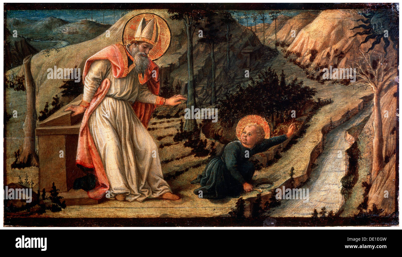 'The Vision of Saint Augustine', between 1452 and 1465.  Artist: Filippo Lippi Stock Photo