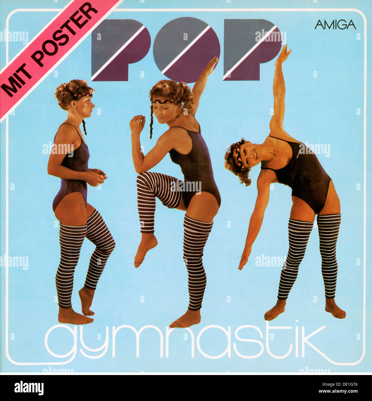 music, records, 'Pop Gymnastik', cover, design: Eva Colberg, Amiga, VEB Deutsche Schallplatten, Berlin, 1983, Additional-Rights-Clearences-Not Available Stock Photo
