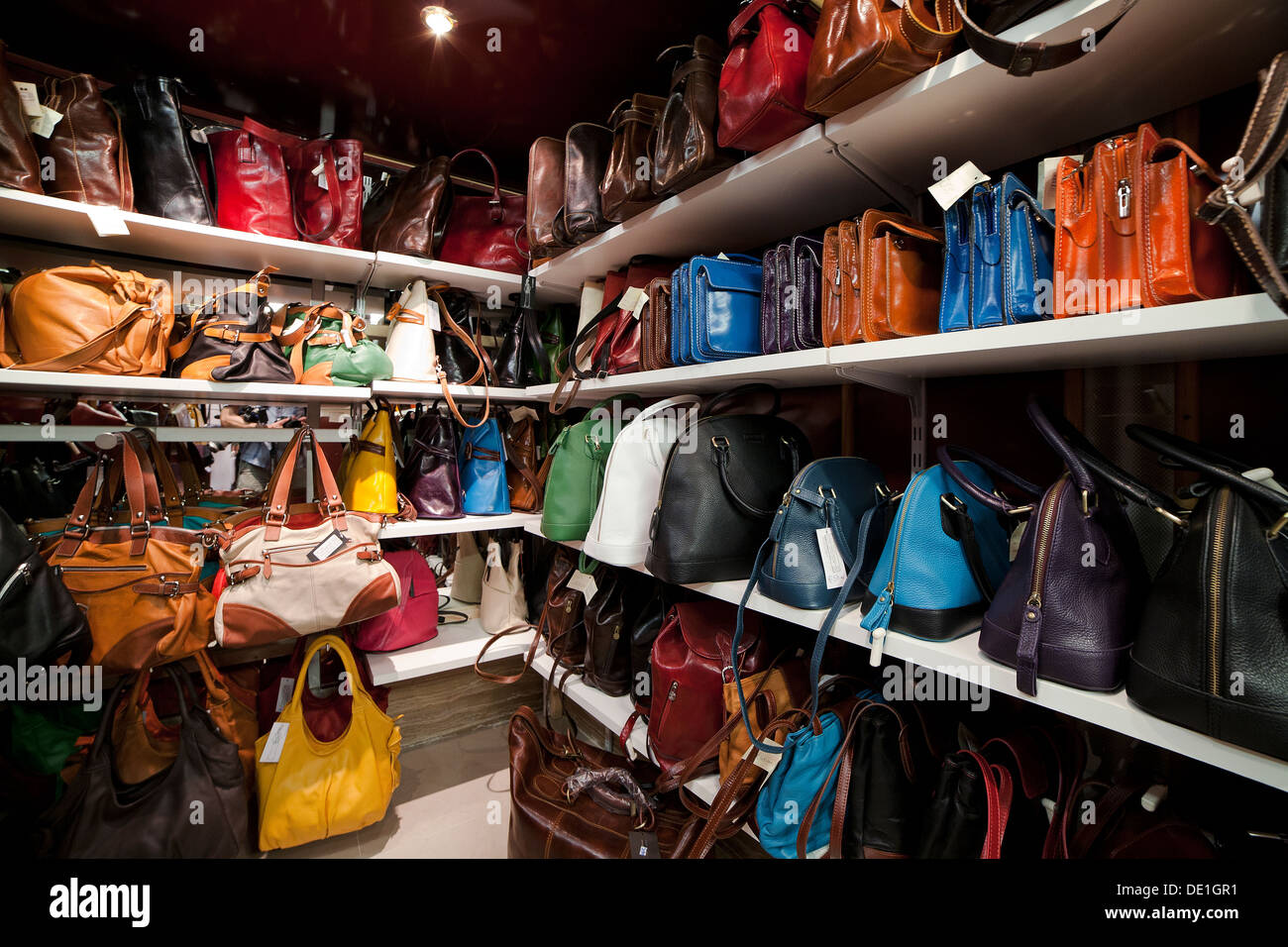 Italian handbags shop Stock Photo