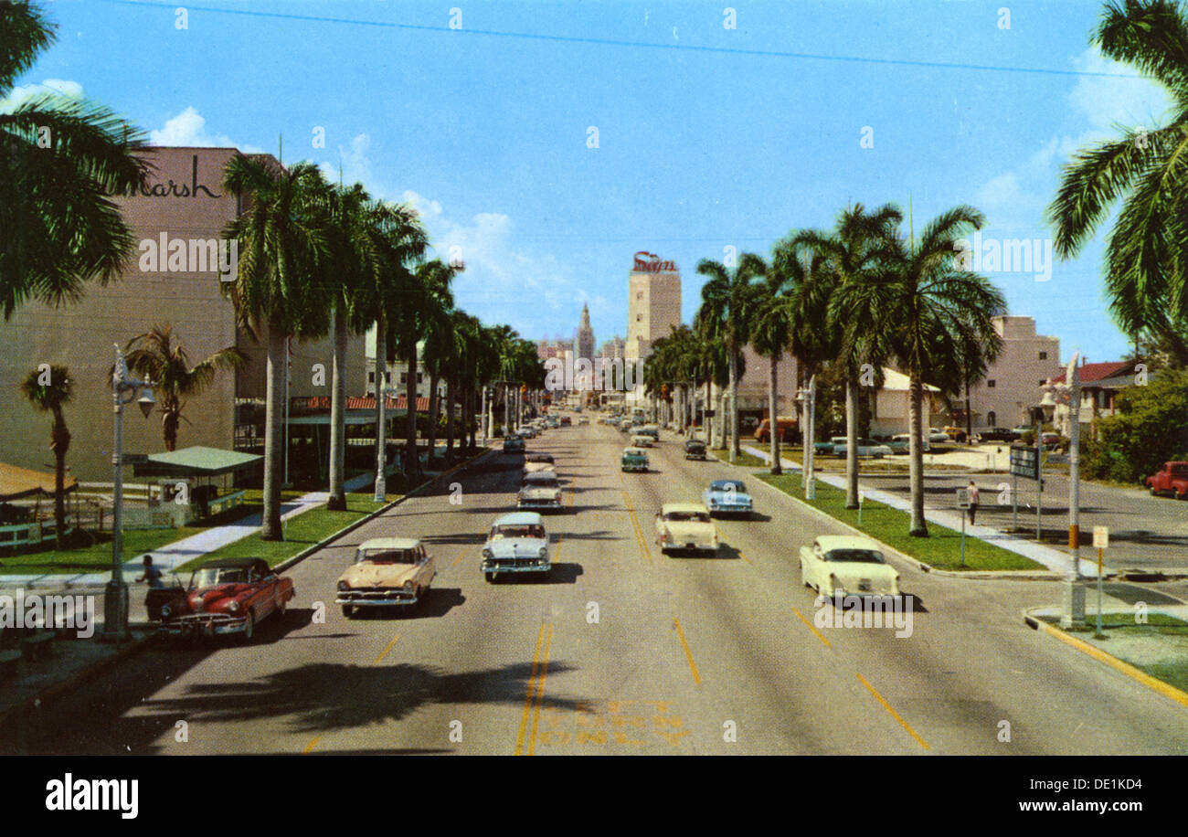 Biscayne Boulevard, Miami, Florida, USA, 1958. Artist: Unknown Stock Photo